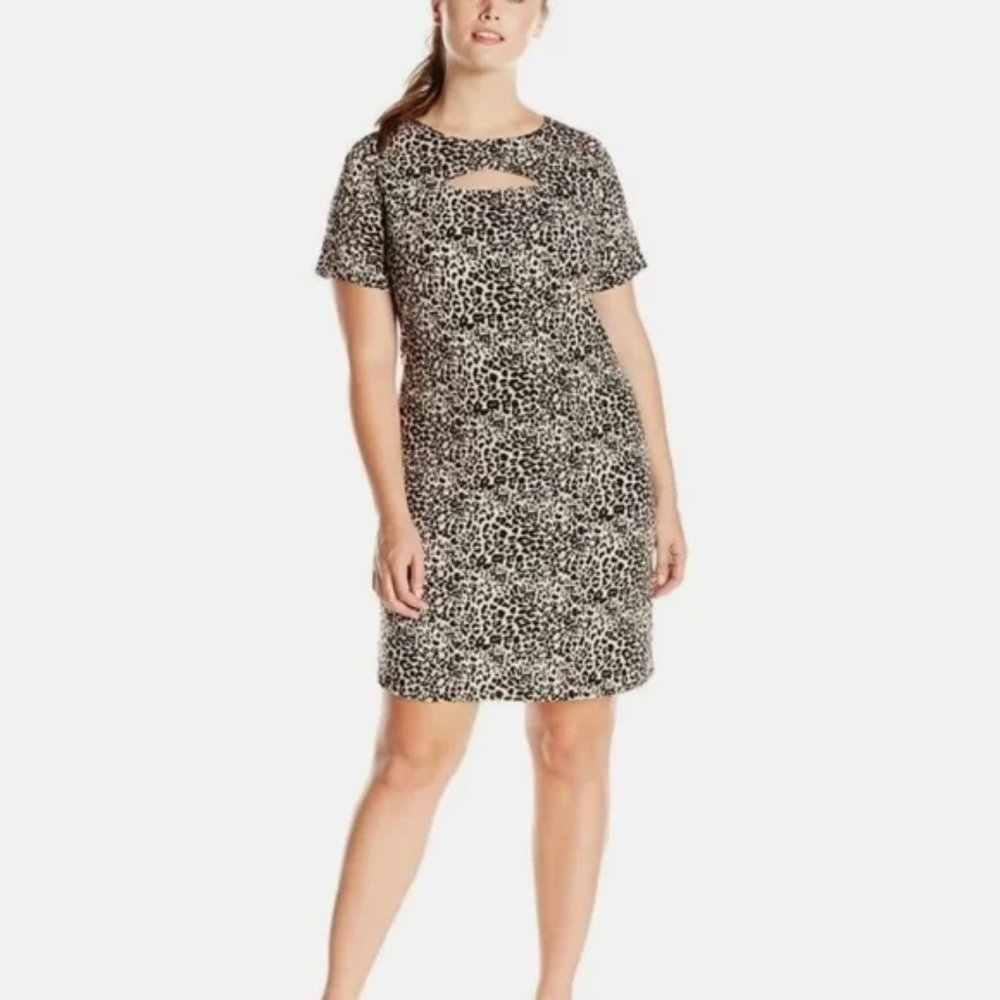 VINCE CAMUTO TRIBAL LEOPARD DRESS SIZE L